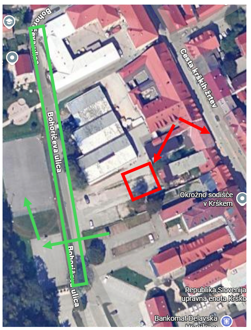 zapora parkirišča in Bohričeve ulice